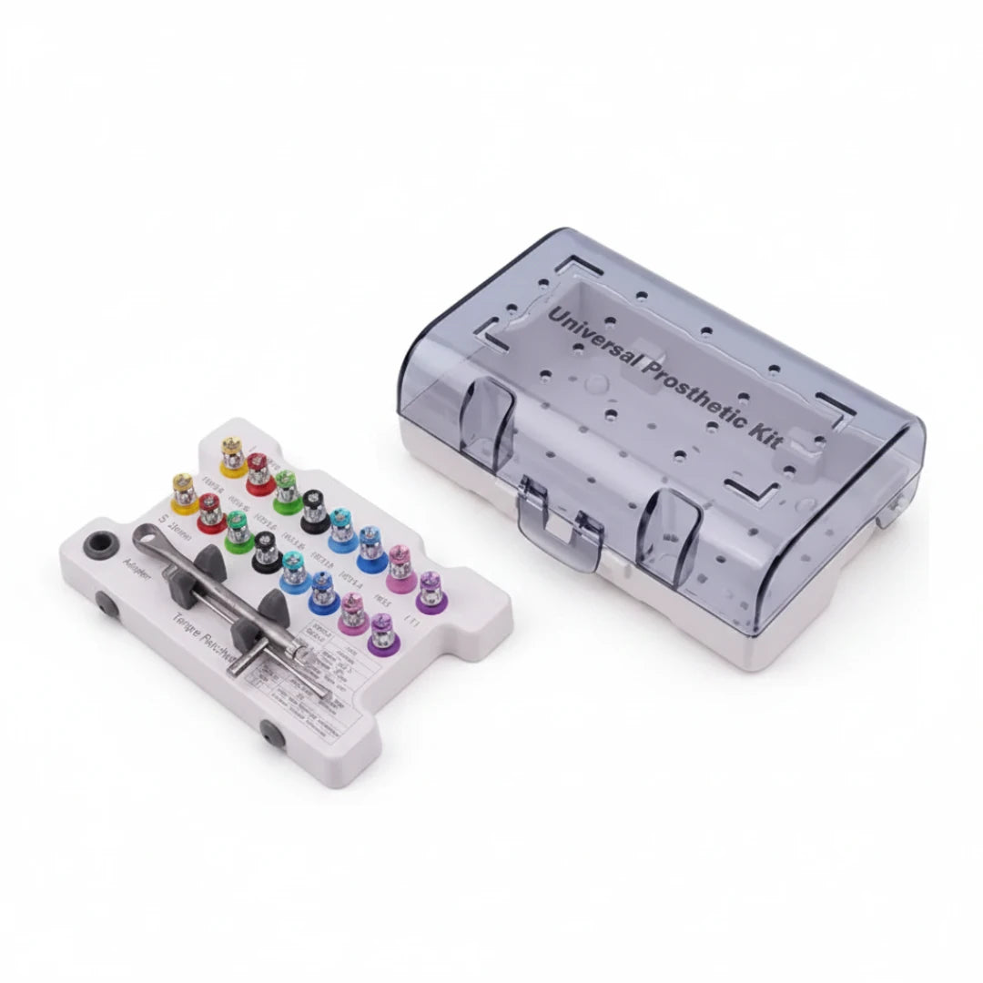 Universal Prosthetic and Implant Screw Removal Kits and Contra-Angle Torque Wrench with Adjustable Head Dentigear