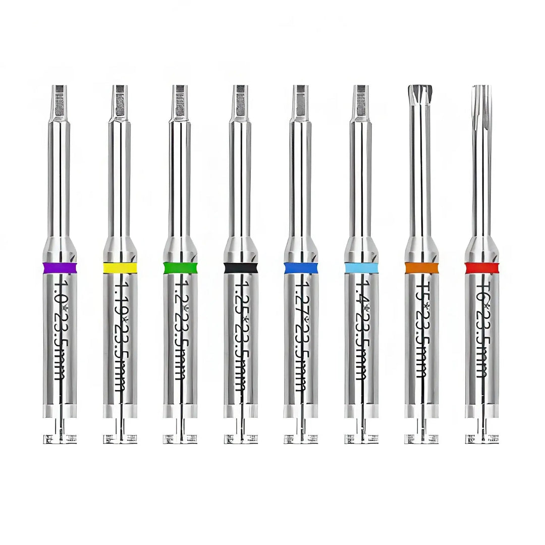 Universal Prosthetic and Implant Screw Removal Kits and Contra-Angle Torque Wrench with Adjustable Head Dentigear