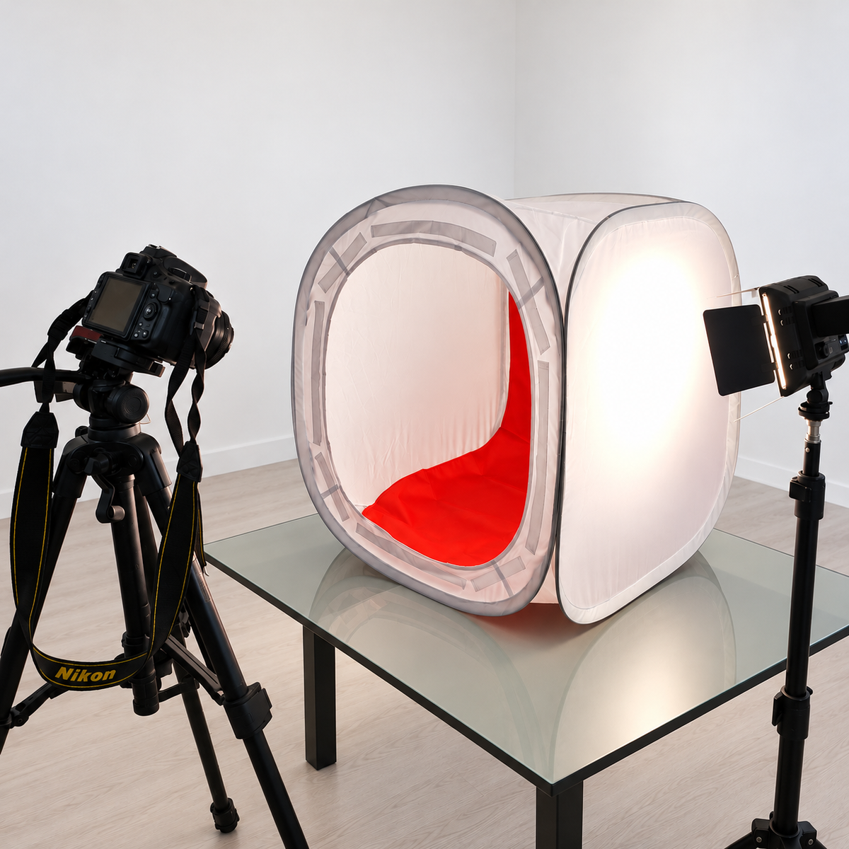 Quader-Leuchtkasten für die Dentalmodellfotografie – Softbox-Zelt mit LED für Prothetik und Laborarbeiten