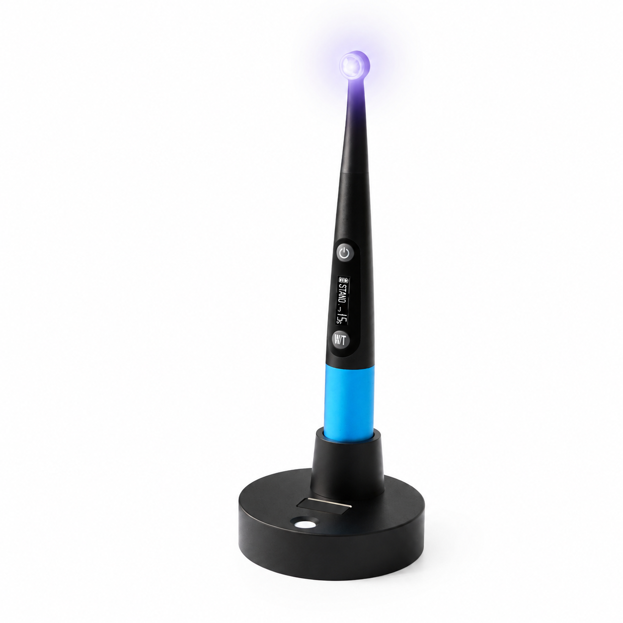 i-Light Pro cordless dental LED curing light with wireless charging and light-measuring base