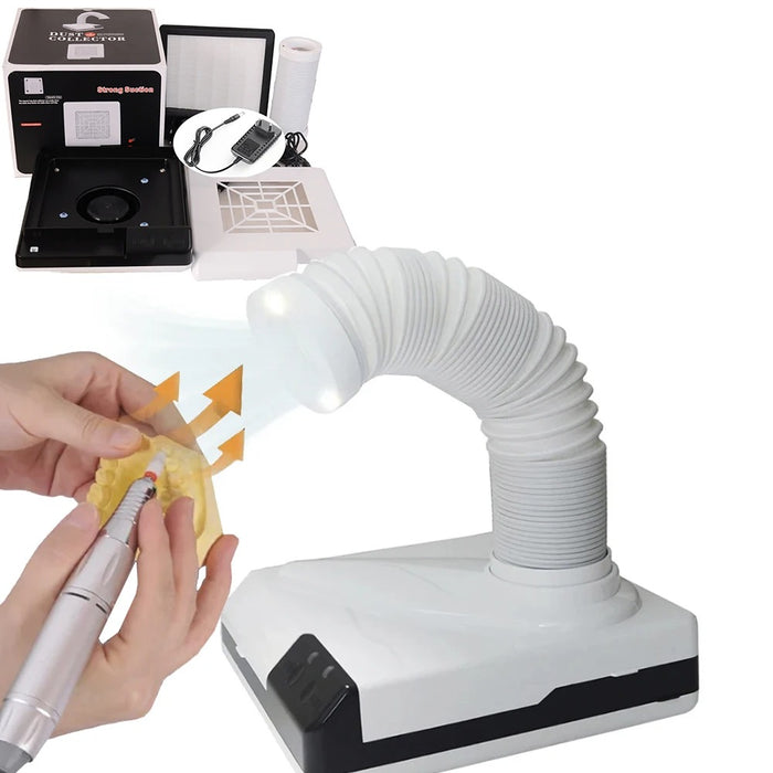 Compact Dental Laboratory Dust Collector with LED Light