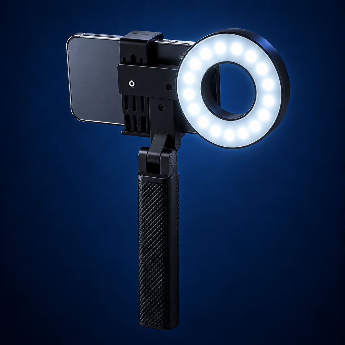 Anneau lumineux MDP pour photographie dentaire avec smartphone — à clipser, 4 niveaux de luminosité, 1500 mAh, 165 g