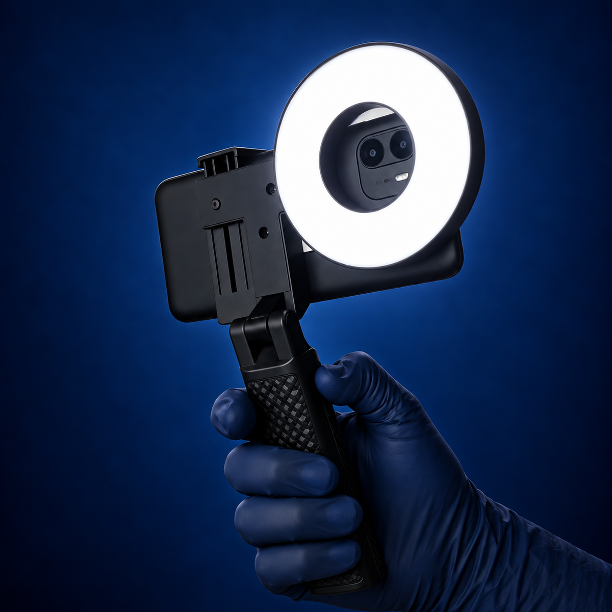 Anneau lumineux MDP pour photographie dentaire avec smartphone — à clipser, 4 niveaux de luminosité, 1500 mAh, 165 g