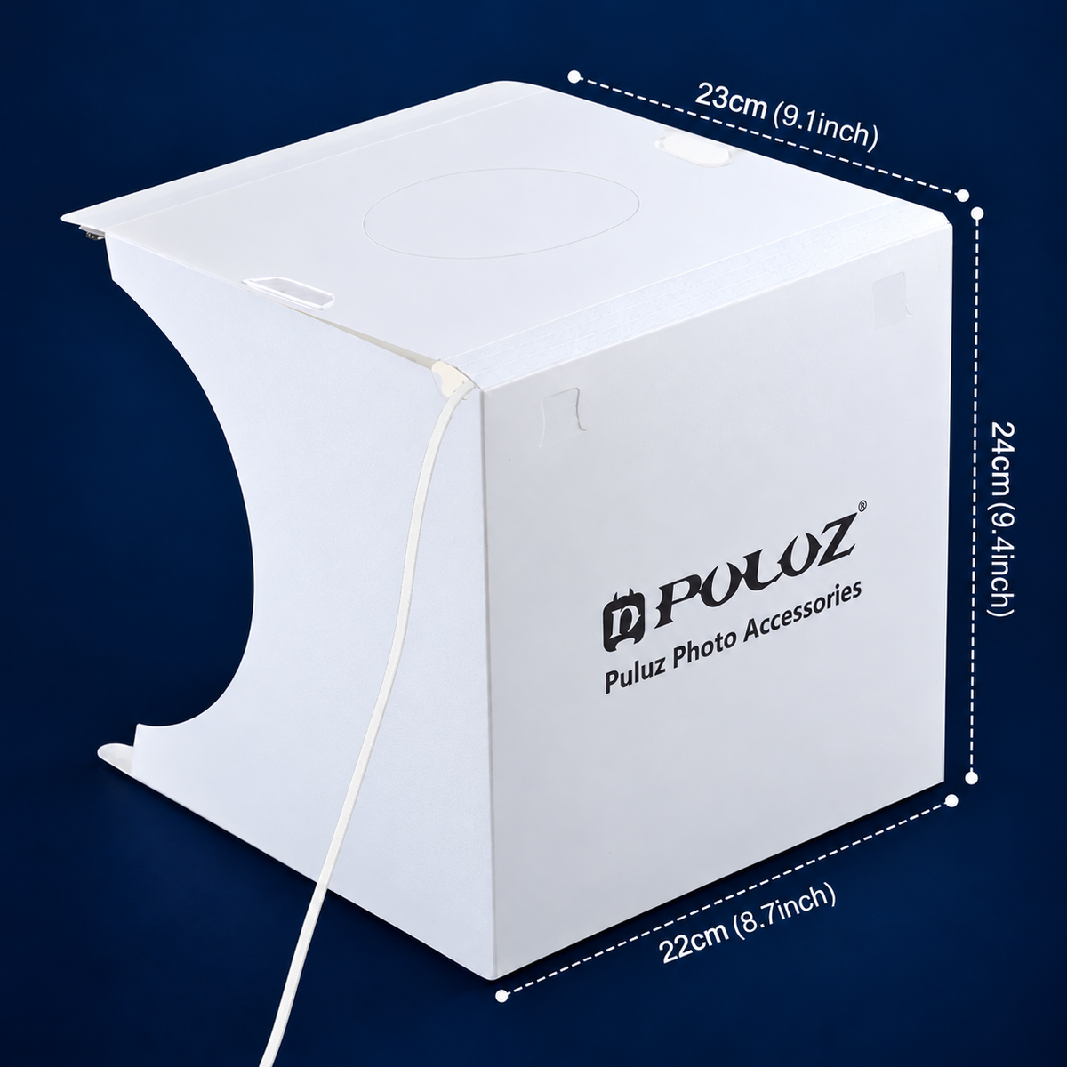Mini boîte à lumière de 22 cm pour la photographie de modèles dentaires — tente softbox portable avec LED