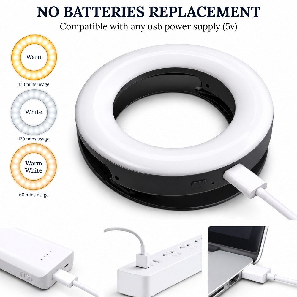 Mini lampe annulaire pour photographie dentaire et portrait