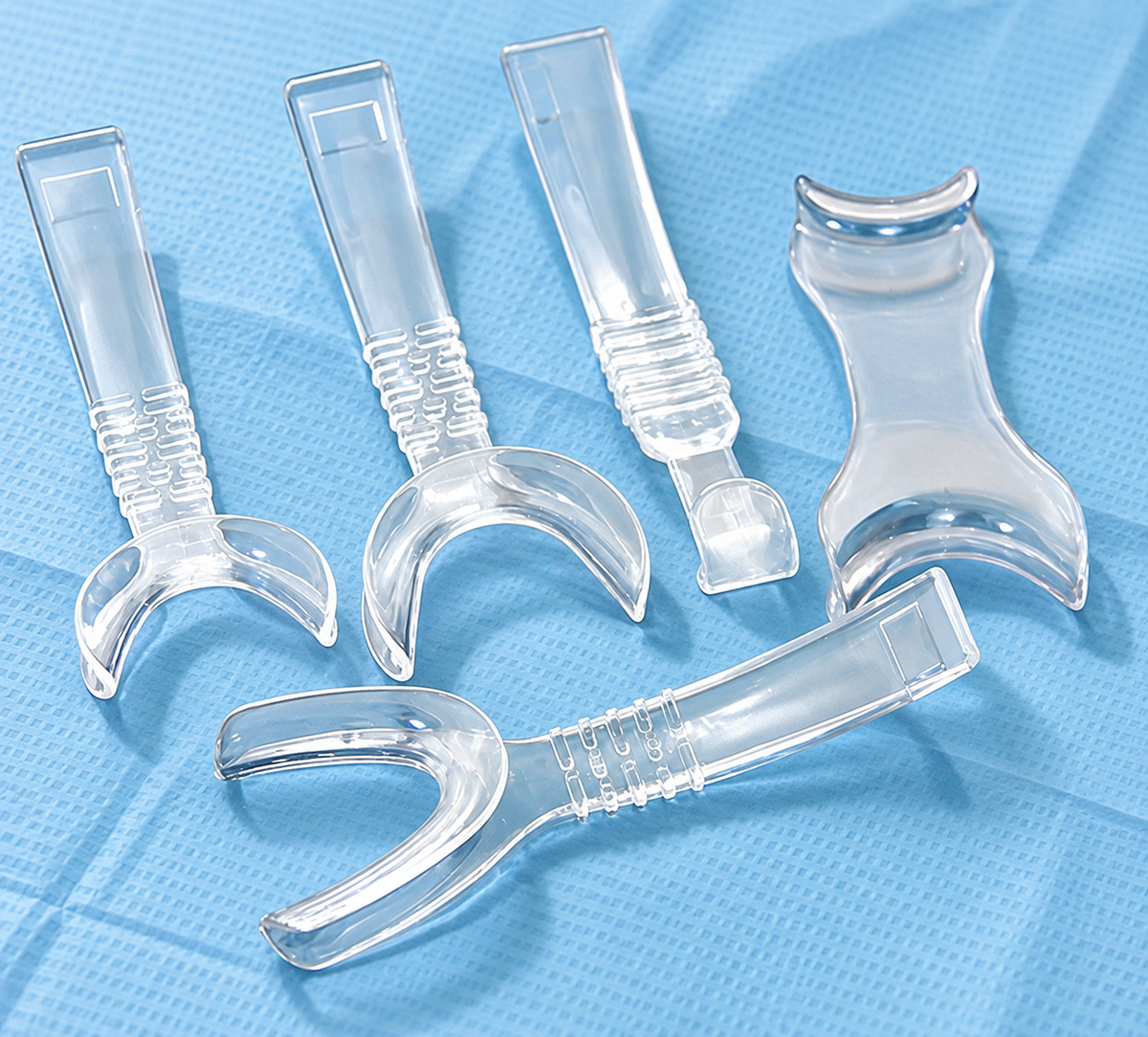 Juego de 5 pares de retractores para fotografía dental — 10 piezas.