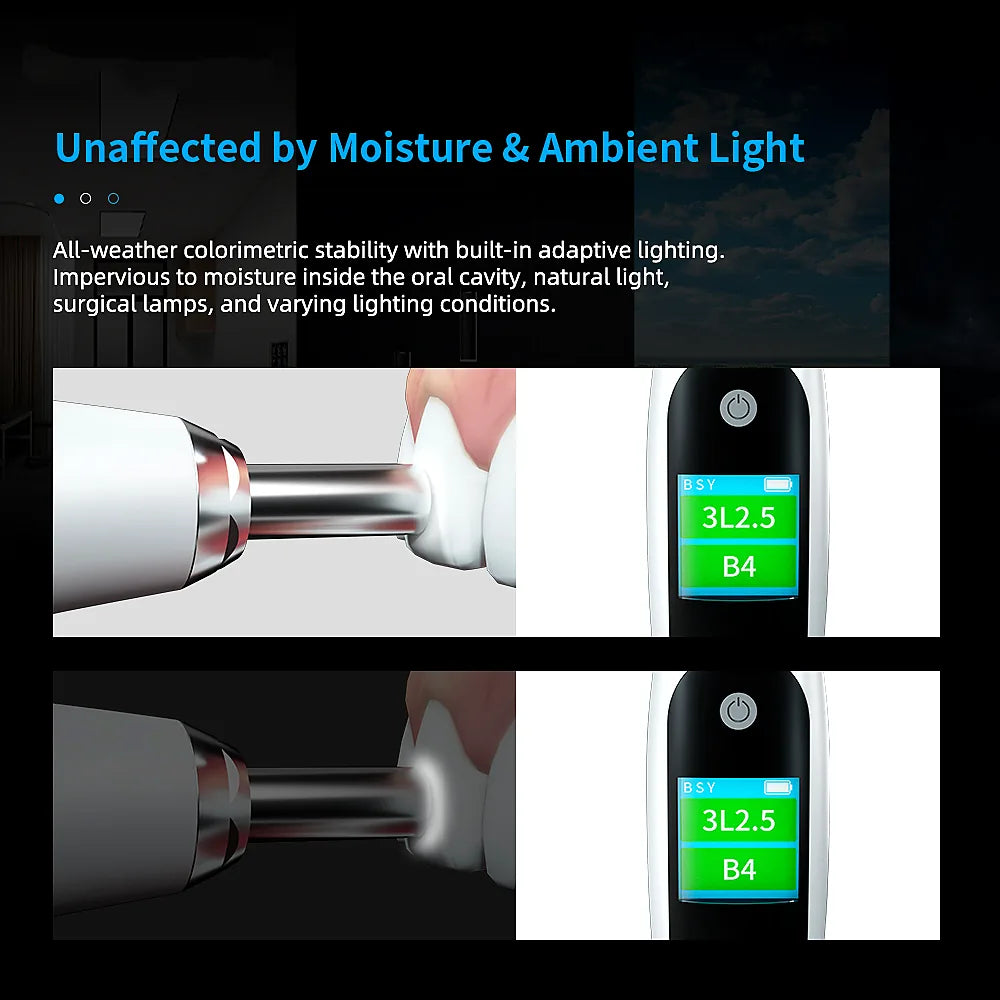 Digital dental shade guide - unaffected by moisture and ambient light